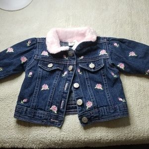 JEAN JACKET  EMBROIDERED ROSE 3-9 months